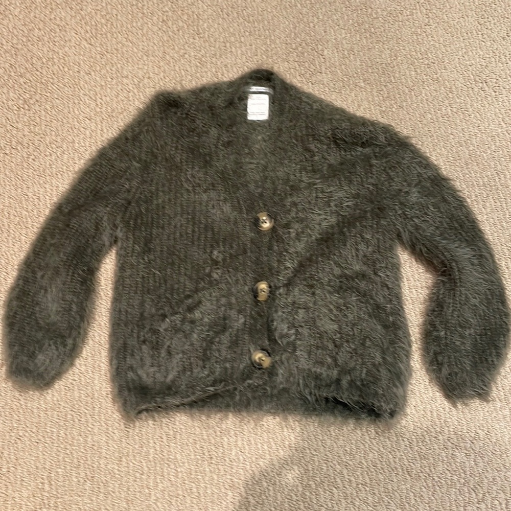 Zara Green V-neck button down sweater